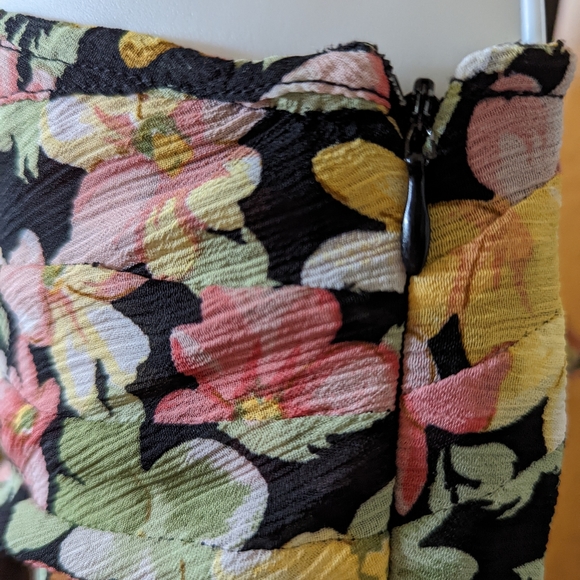 Versailles vintage floral ruffle cut skirt size 10 - Picture 5 of 6